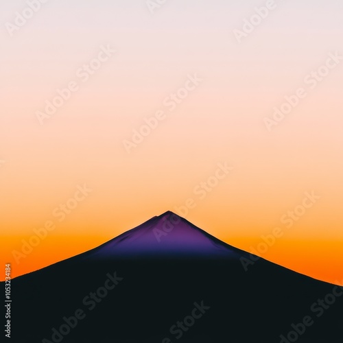 A minimalist landscape with mountains and a copy space for text or greetings in the middle.