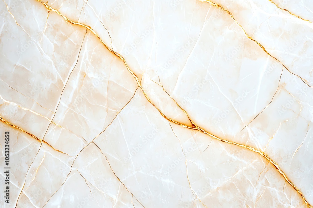 Fototapeta premium Elegant white marble texture with golden veins, perfect for backgrounds, design projects, and interior inspiration.