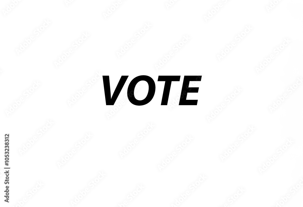 Black Inscription vote on the white background Black Inscription vote on the white background