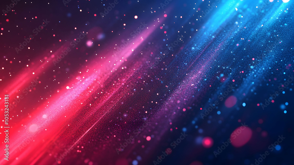 Fototapeta premium Cosmic night sky filled with bright stars and a glowing nebula, showcasing the beauty of the universe and its vibrant colors