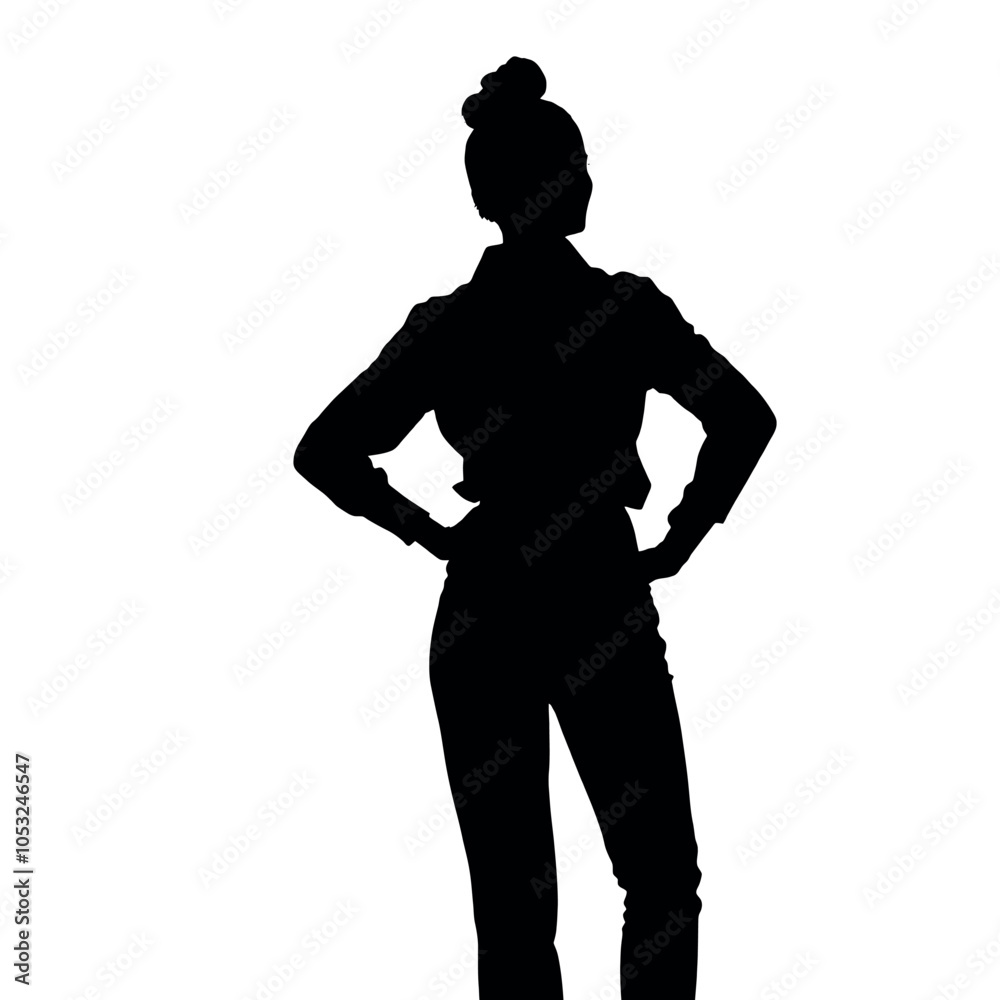 a stylish woman standing pose vector silhouette isolated white background a stylish woman standing pose vector silhouette isolated white background