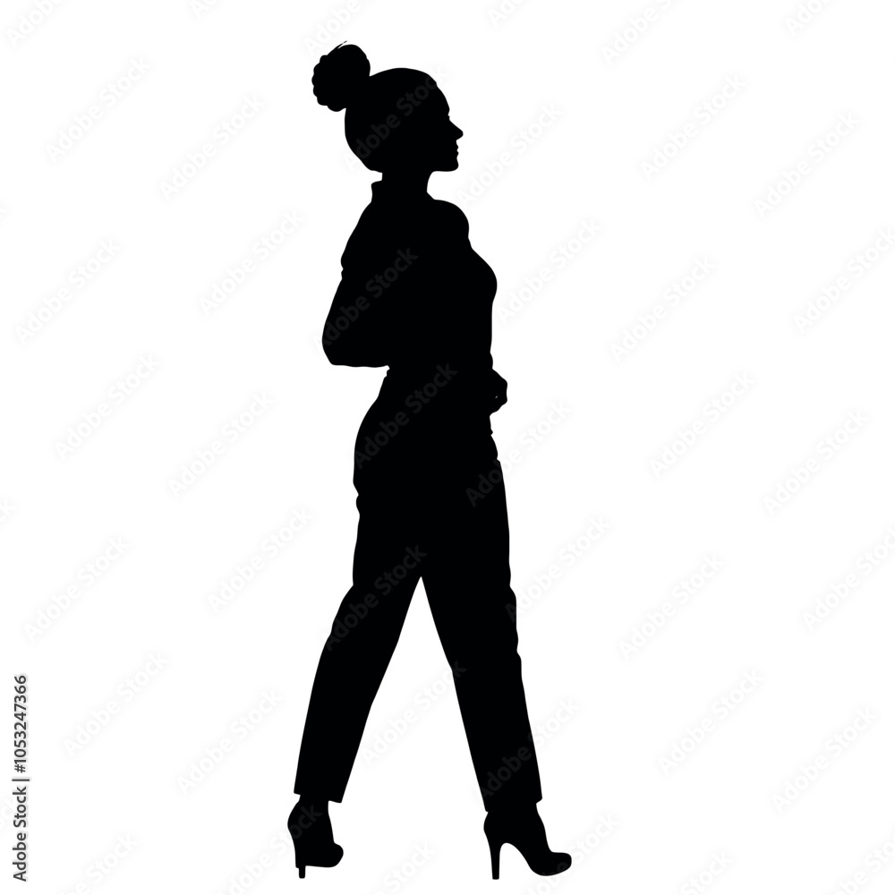 a stylish woman standing pose vector silhouette isolated white background a stylish woman standing pose vector silhouette isolated white background