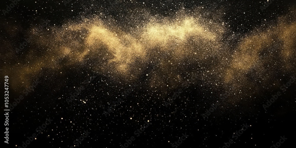 Fototapeta premium Golden Glitter on Black Background