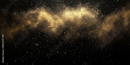 Golden Glitter on Black Background