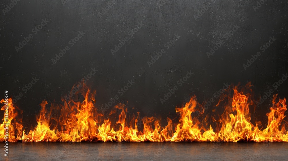 Fototapeta premium Blazing flames curling upward in dynamic motion