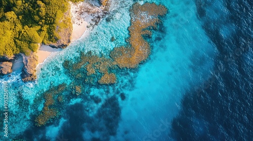 Vibrant Coral Reef with Crystal Clear Blue Water