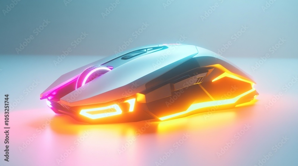 Futuristic Gaming Mouse with Neon Lights Futuristic Gaming Mouse with Neon Lights