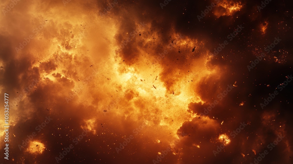 Naklejka premium Intense Orange Blaze in the Sky