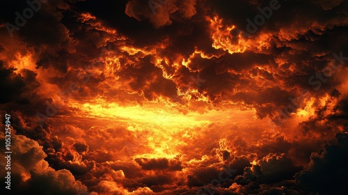 Intense Surreal Sky with Flames and Firestorms