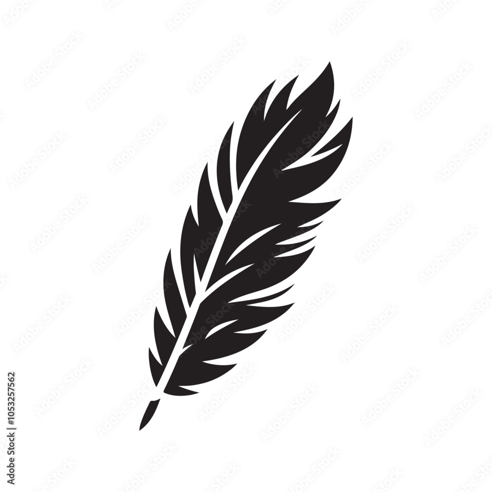 Elegant Feather Silhouette Vector Illustrations for Creative Designs Elegant Feather Silhouette Vector Illustrations for Creative Designs