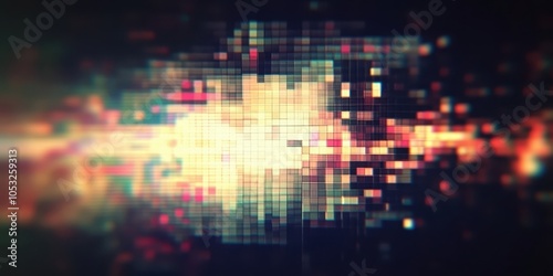 Abstract Screen Glitch Texture with Chaotic Patterns