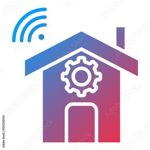 Automated Home Vector Icon Style