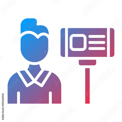 Male Vlogger Vector Icon Style