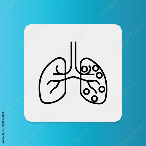 COPD. Editable stroke. Vector illustration