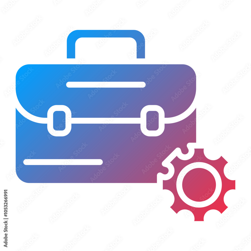 Briefcase Settings Vector Icon Style Briefcase Settings Vector Icon Style