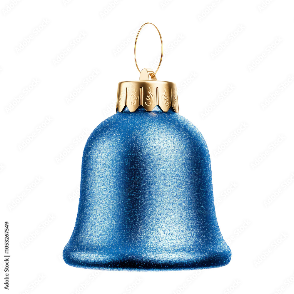 Blue decorative bell with a copper top and glossy finish isolated on white background. Perfect to any Christmas setting. Blue decorative bell with a copper top and glossy finish isolated on white background. Perfect to any Christmas setting.