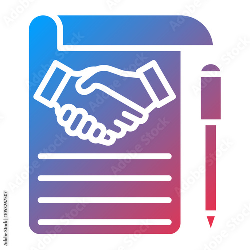 Franchise Agreement Vector Icon Style