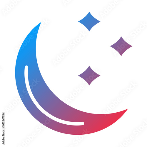 Moon Shine Vector Icon Style