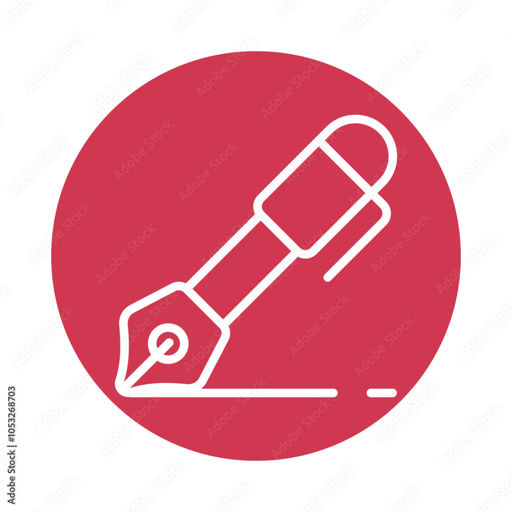 Pen vector Outline Circle Design icon. Workplace Symbol on White background EPS 10 File Pen vector Outline Circle Design icon. Workplace Symbol on White background EPS 10 File