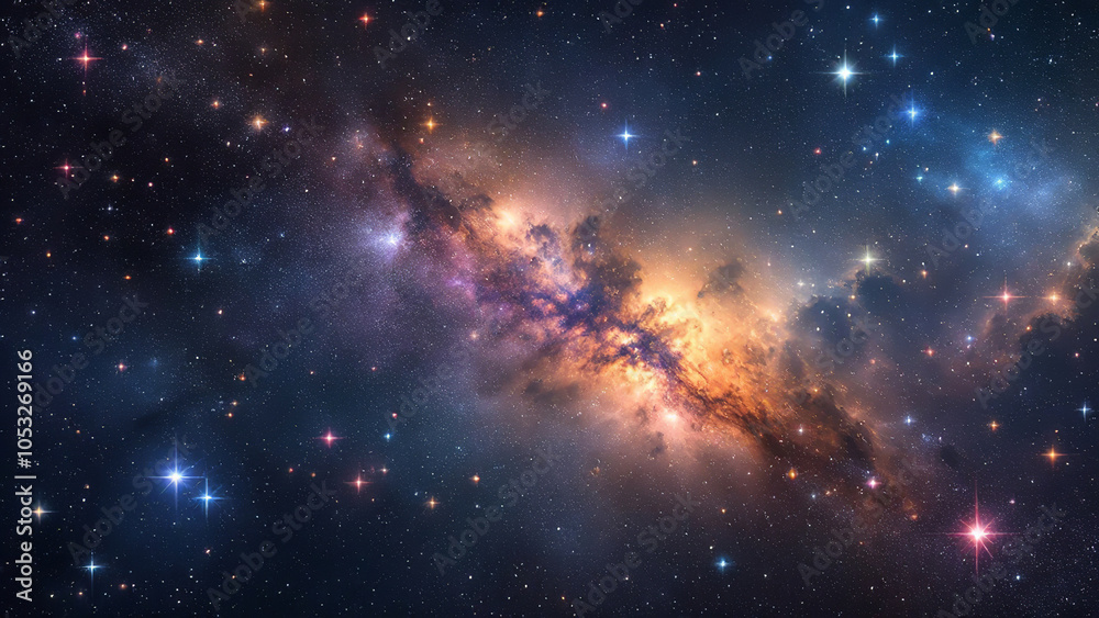Fototapeta premium The cosmos filled with countless stars