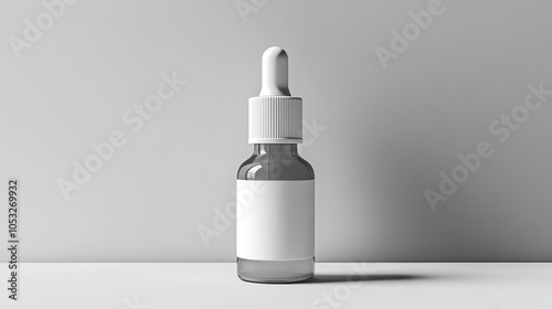 Clean and Bright Wide Shot of a White Label Eyedrop Bottle, Perfect for Pharmaceutical and Health-Related Content in Journalistic Style