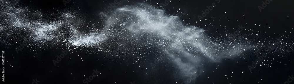 White Powder Explosion Against a Black Background White Powder Explosion Against a Black Background