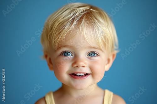 portrait of an white little boy with a smile