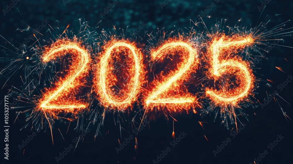 The image is a creative representation of the number twenty-five, with the letters The image is a creative representation of the number twenty-five, with the letters