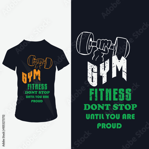 Gym fitness club t shirt design. Workout, fit, bodybuilding, training, Fitness club t-shirt design