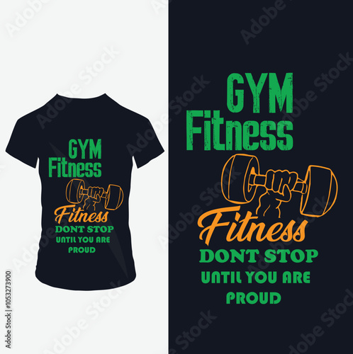 Gym fitness club t shirt design. Workout, fit, bodybuilding, training, Fitness club t-shirt design