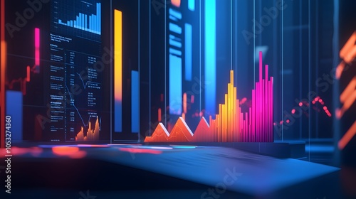 Abstract Financial Data Visualization. Illustration background for presentation 