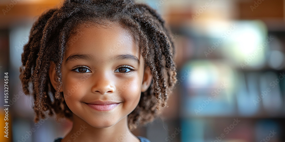 Portrait of a black school child looking into the camera Portrait of a black school child looking into the camera