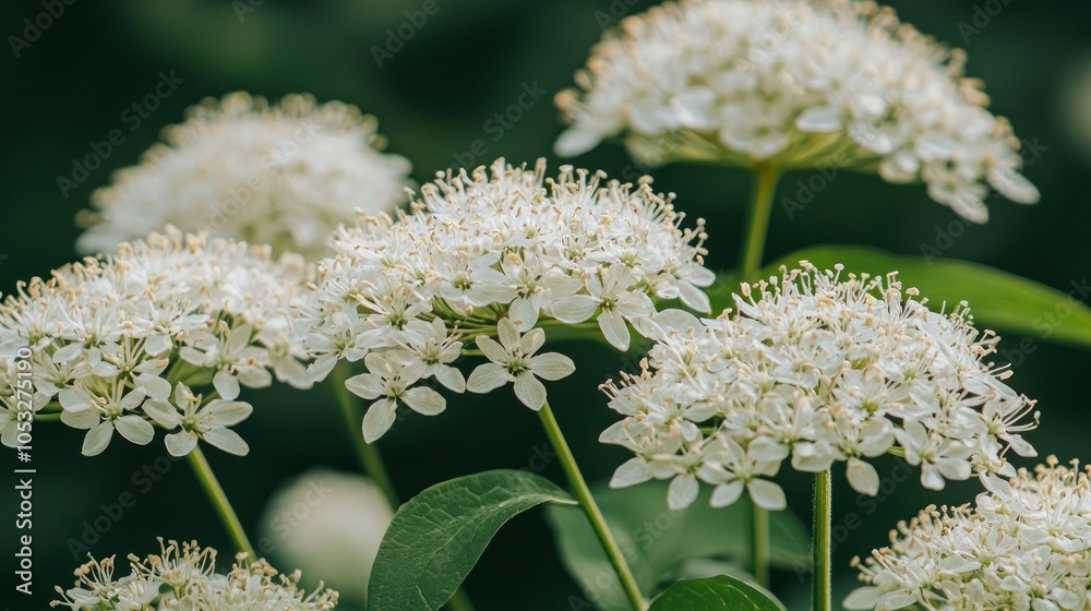 White flowers with green leaves White flowers with green leaves