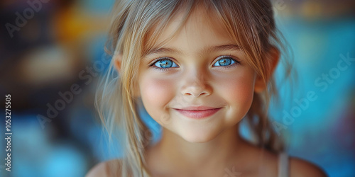 Portrait of a beautiful little girl looking at the camera