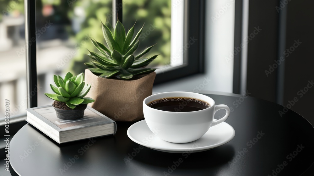 The Coffee with Green Plants The Coffee with Green Plants
