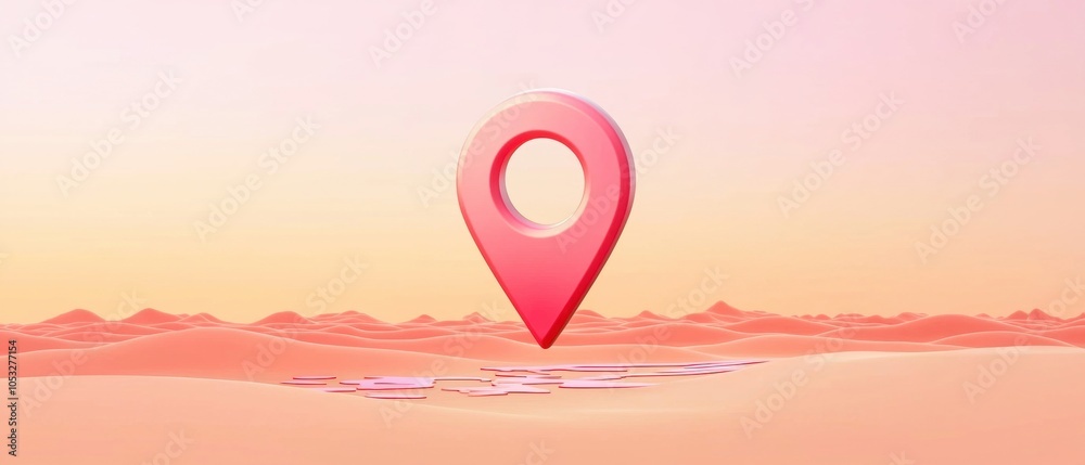 A vibrant pink location pin against a serene gradient background, symbolizing navigation and geolocation. A vibrant pink location pin against a serene gradient background, symbolizing navigation and geolocation.