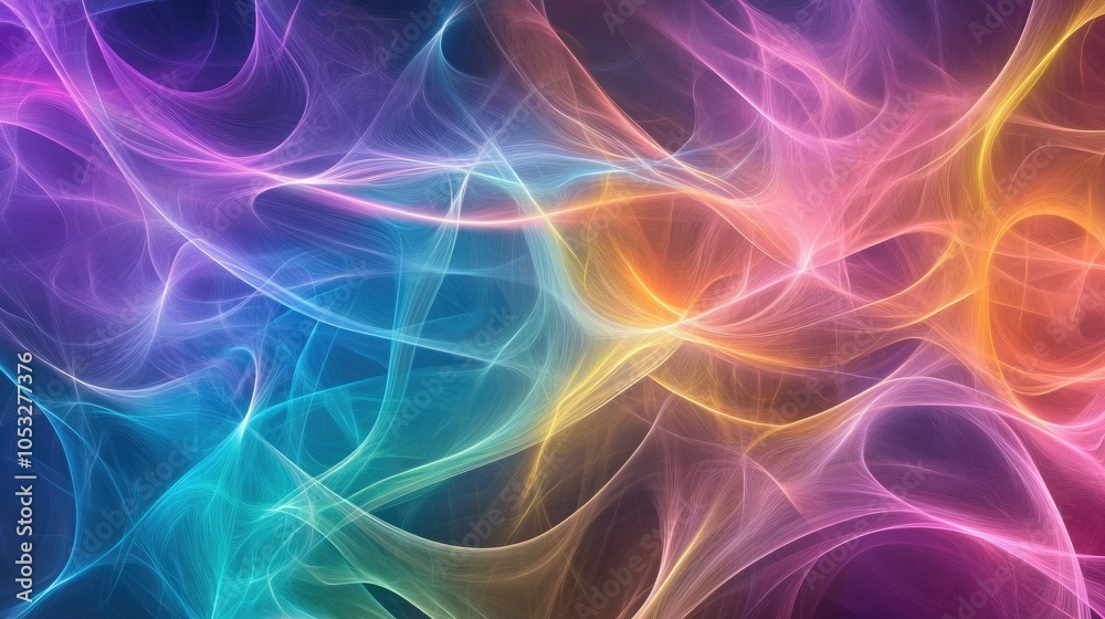 Fototapeta premium Colorful, flowing lines creating a seamless abstract background with a modern and dynamic look.