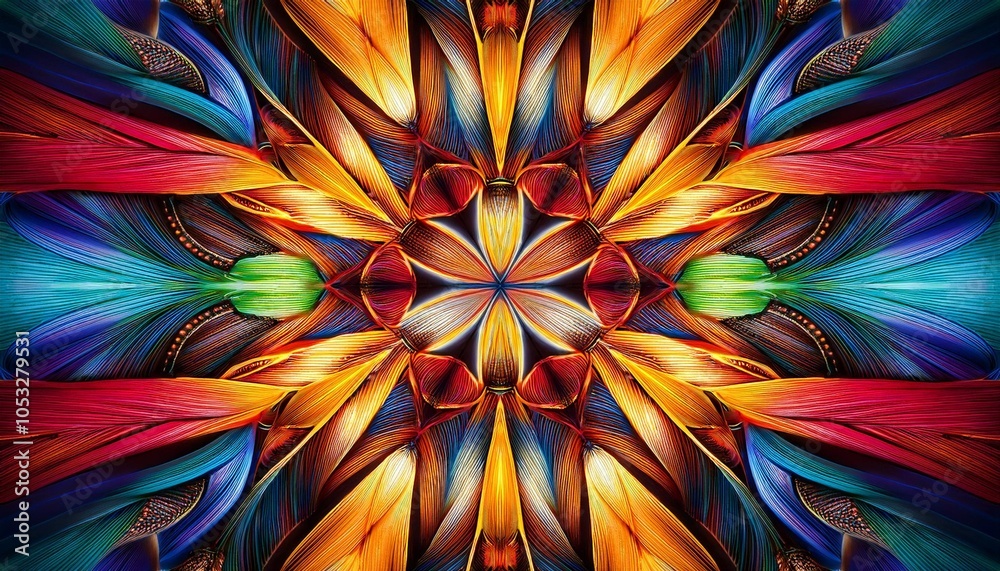 Kaleidoscope patterns with vivid symmetry