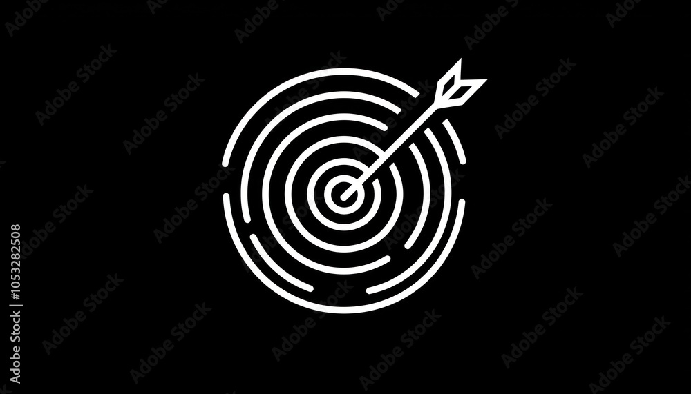 Minimalist objective goal line icon for aspiration representation. Minimalist objective goal line icon for aspiration representation.