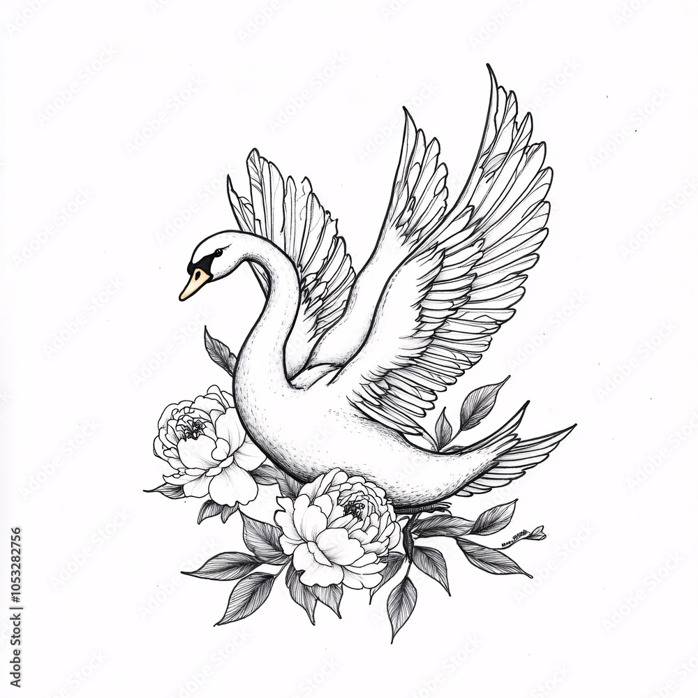 Fototapeta premium black and white peacock