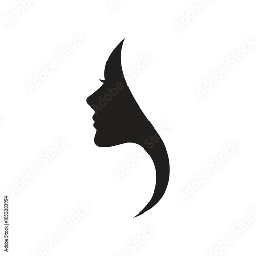 Beauty woman silhouette logo vector