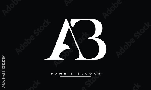 AB, BA Abstract Letters Logo Monogram