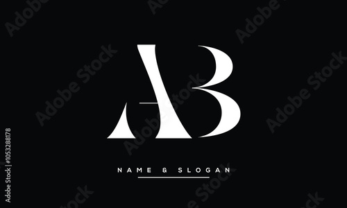 AB, BA Abstract Letters Logo Monogram