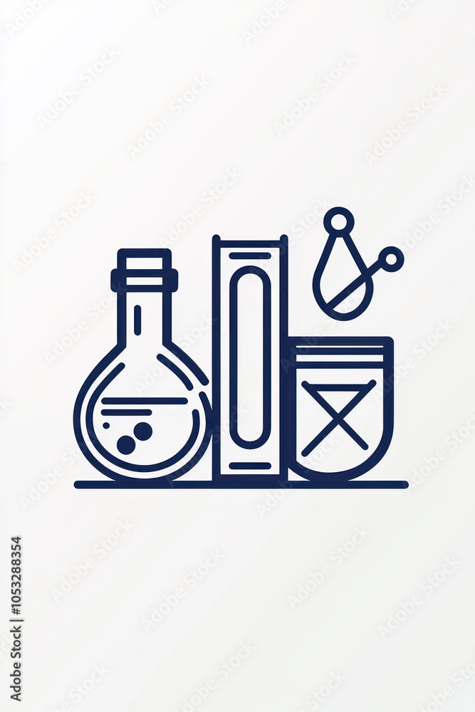 Chemistry book line icon, representing scientific knowledge in sleek design. Chemistry book line icon, representing scientific knowledge in sleek design.