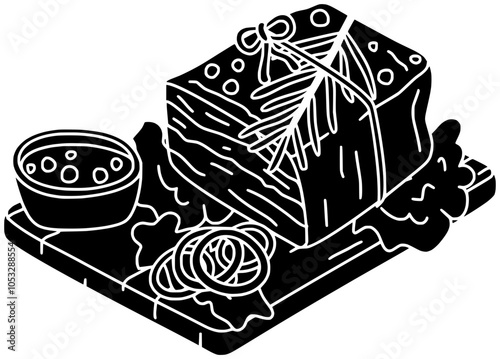 beef illustration meat silhouette jerky logo snack icon food outline dried dry protein smoked energy prepared spicy sliced meal shape for vector graphic background