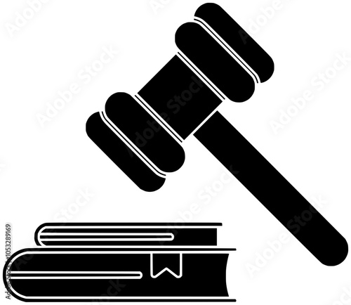 justice illustration book silhouette hammer logo law icon legal outline court judgment balance paper judge gavel lawyer scale verdict shape for vector graphic background