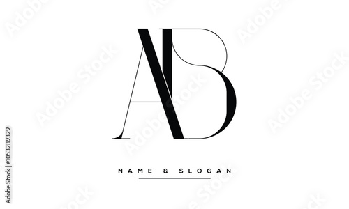 AB, BA Abstract Letters Logo Monogram