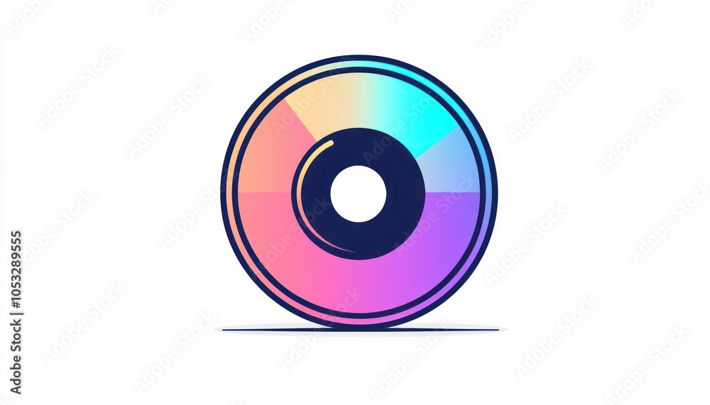 Sleek and modern digital CD line icon for optical media. Sleek and modern digital CD line icon for optical media.