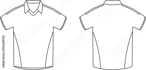 T-shirt jersey template mockup outline isolated sport clothing tee kit