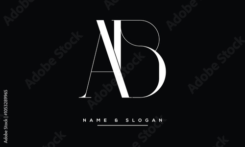 AB, BA Abstract Letters Logo Monogram